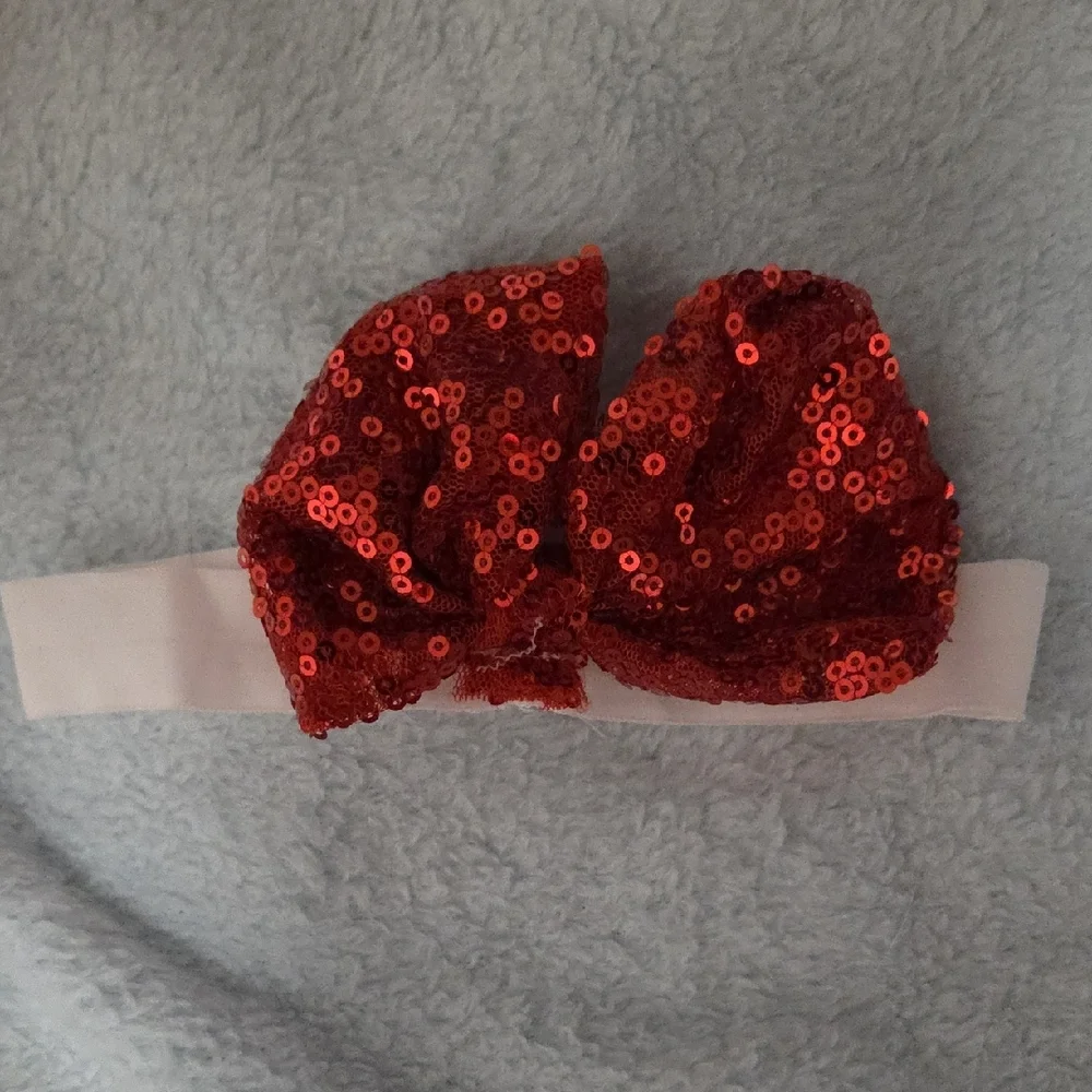Set of Three Red and Black Bow Headbands